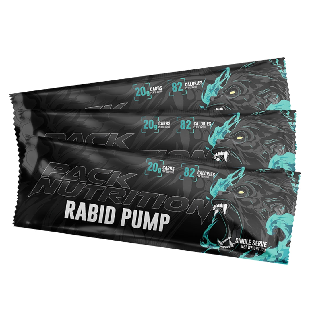 3x Pack Nutrition Rabid Pump Single Serve Sachet *Gift* with Stack