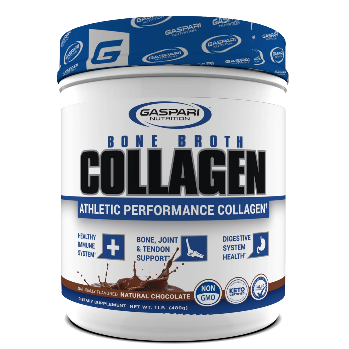 Gaspari Nutrition Bone Broth Collagen supplement container on a white background