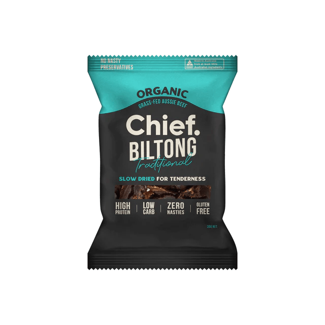 Chief Organic Grass-Fed Beef Biltong 30g Single / Beef