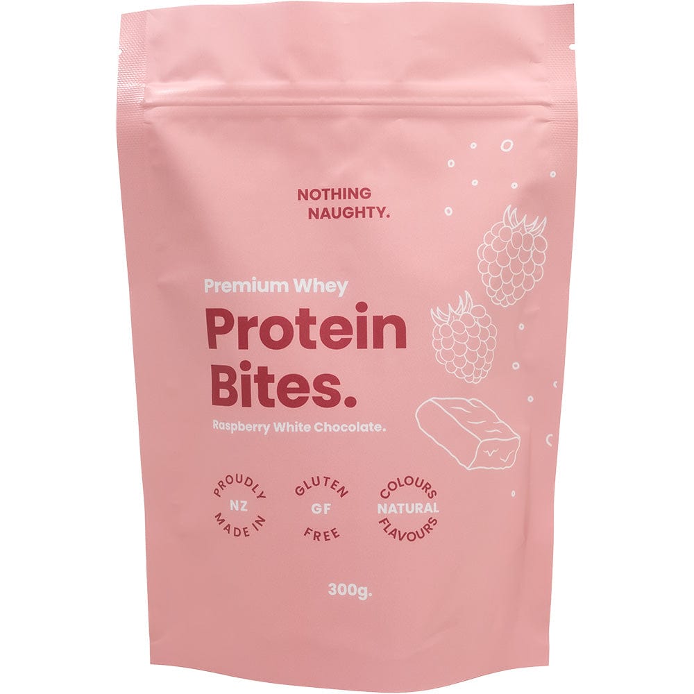 Nothing Naughty Premium Whey Protein Bites Raspberry White Chocolate