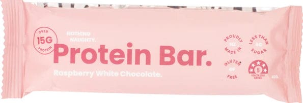 Nothing Naughty Protein Bars Raspberry White Chocolate / Single Bar
