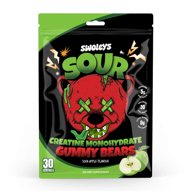 Swoleys Creatine Monohydrate Sour Gummy Bears 30 Serve / Sour Green Apple