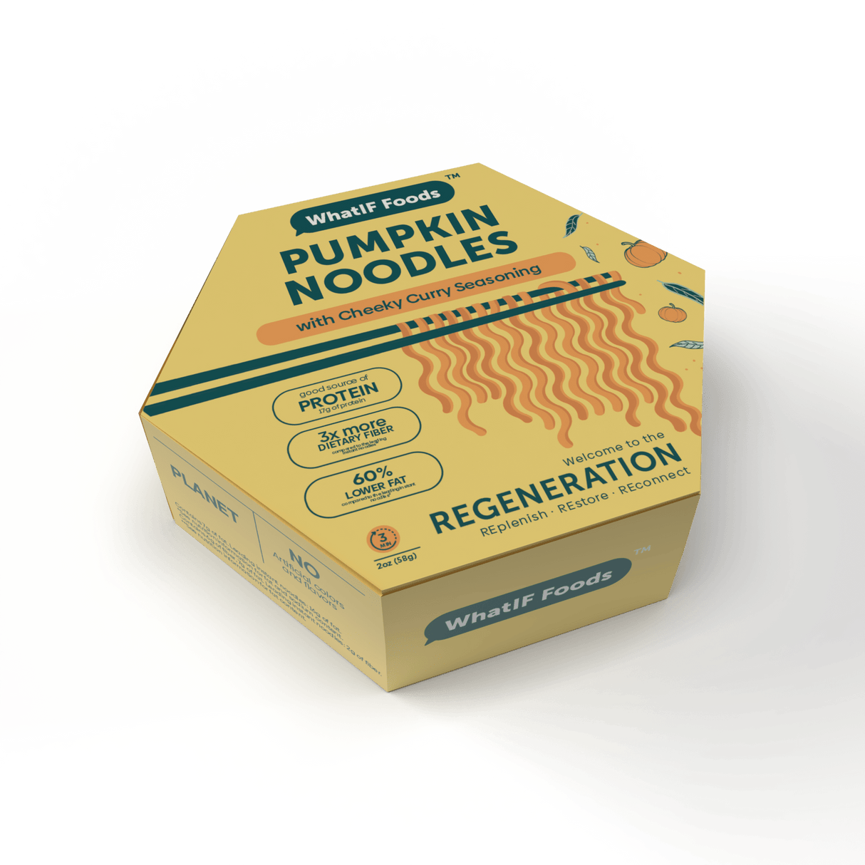 WhatIF Vegan Protein Noodles - With Seasoning Single / Pumpkin Noodles - Cheeky Curry