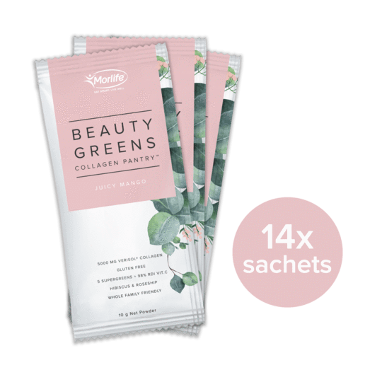 Morlife Beauty Greens Travel Pack 14x Sachets / Juicy Mango