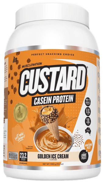 Muscle Nation Custard Casein Protein 1kg Golden Ice Cream
