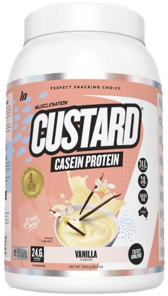 Muscle Nation Custard Casein Protein 1kg Vanilla