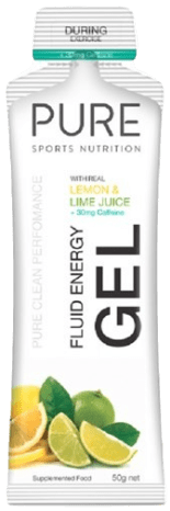 Pure Fluid Energy Gels Box 18 Lemon Lime Caffeine