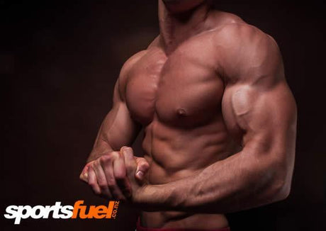 Upper body of a muscular build man