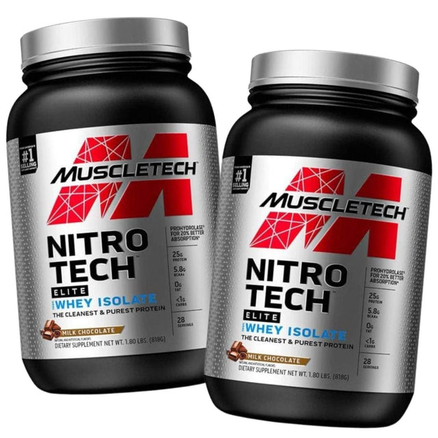 2x MuscleTech 100% Nitro-Tech Whey Isolate Elite Stack