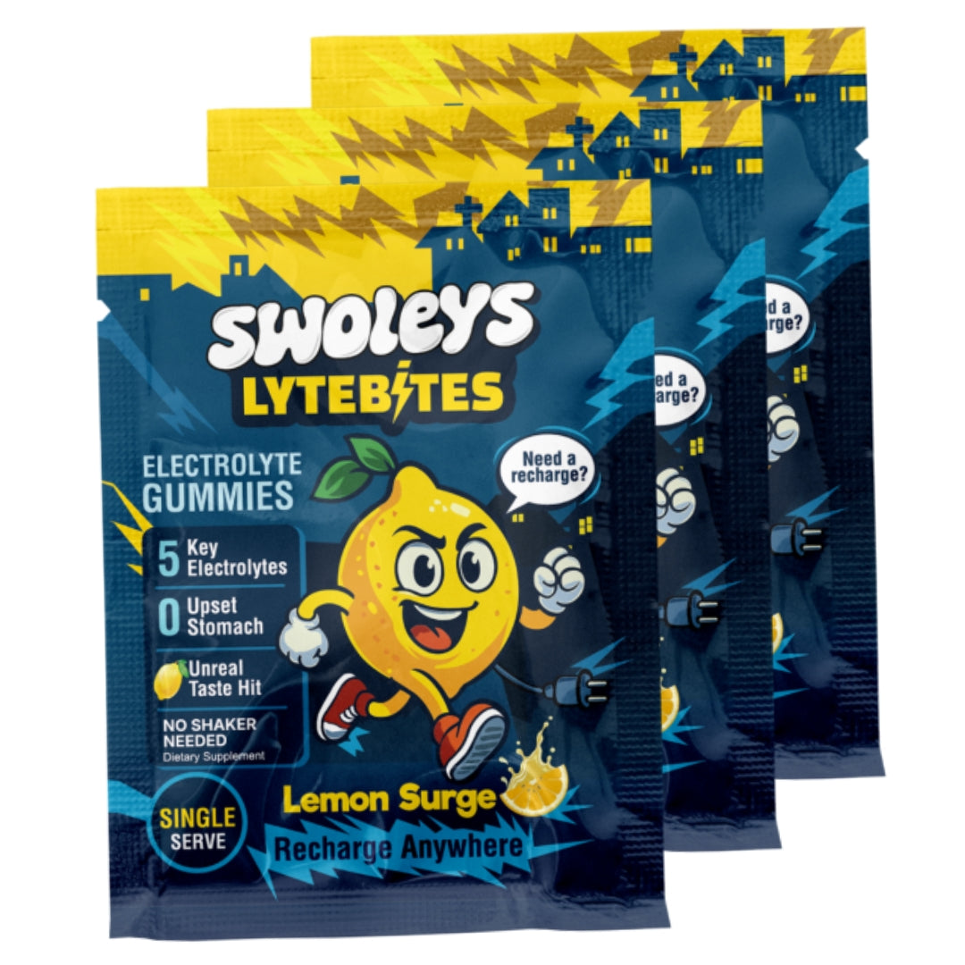 3x Swoleys LyteBites Electrolyte Gummies Single Sachet *Gift* with Stack