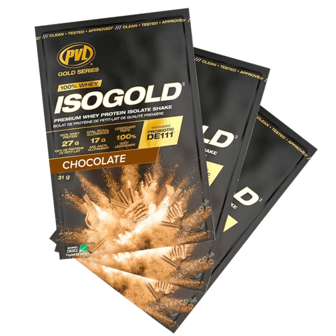 3x PVL ISOGOLD 100% Whey Isolate Protein Sample *Gift* Triple Milk Choc