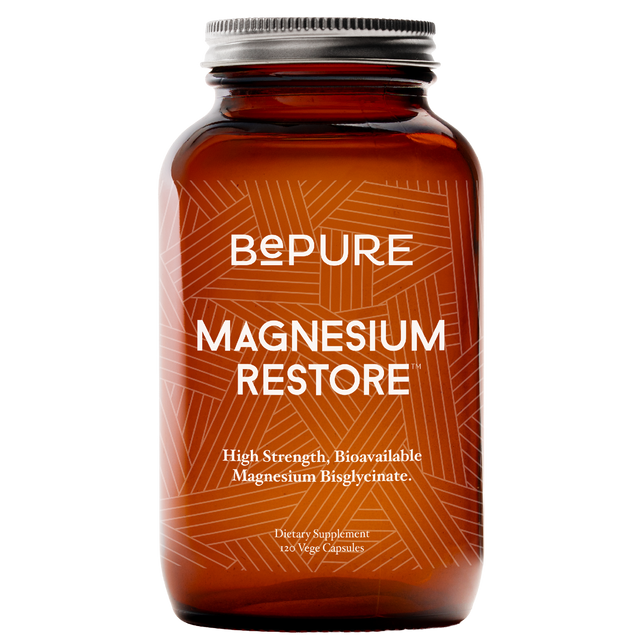 Bepure Magnesium Restore supplement bottle on a white background