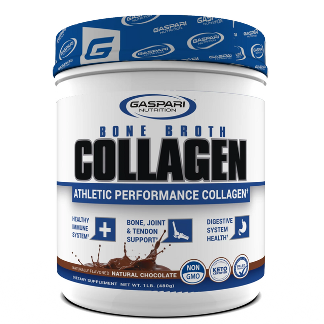 Gaspari Nutrition Bone Broth Collagen supplement container on a white background