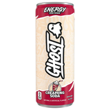 Can of Ghost Energy Zero Sugar Creaming Soda on a white background