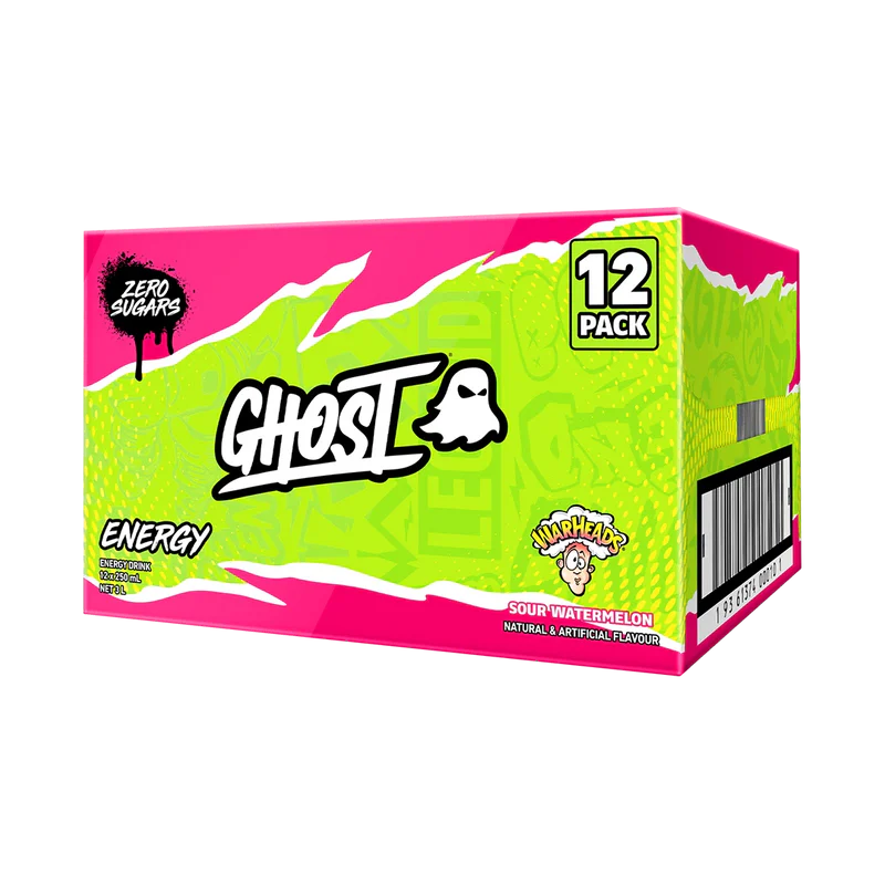 Ghost Energy drink mix 12-pack box on a white background
