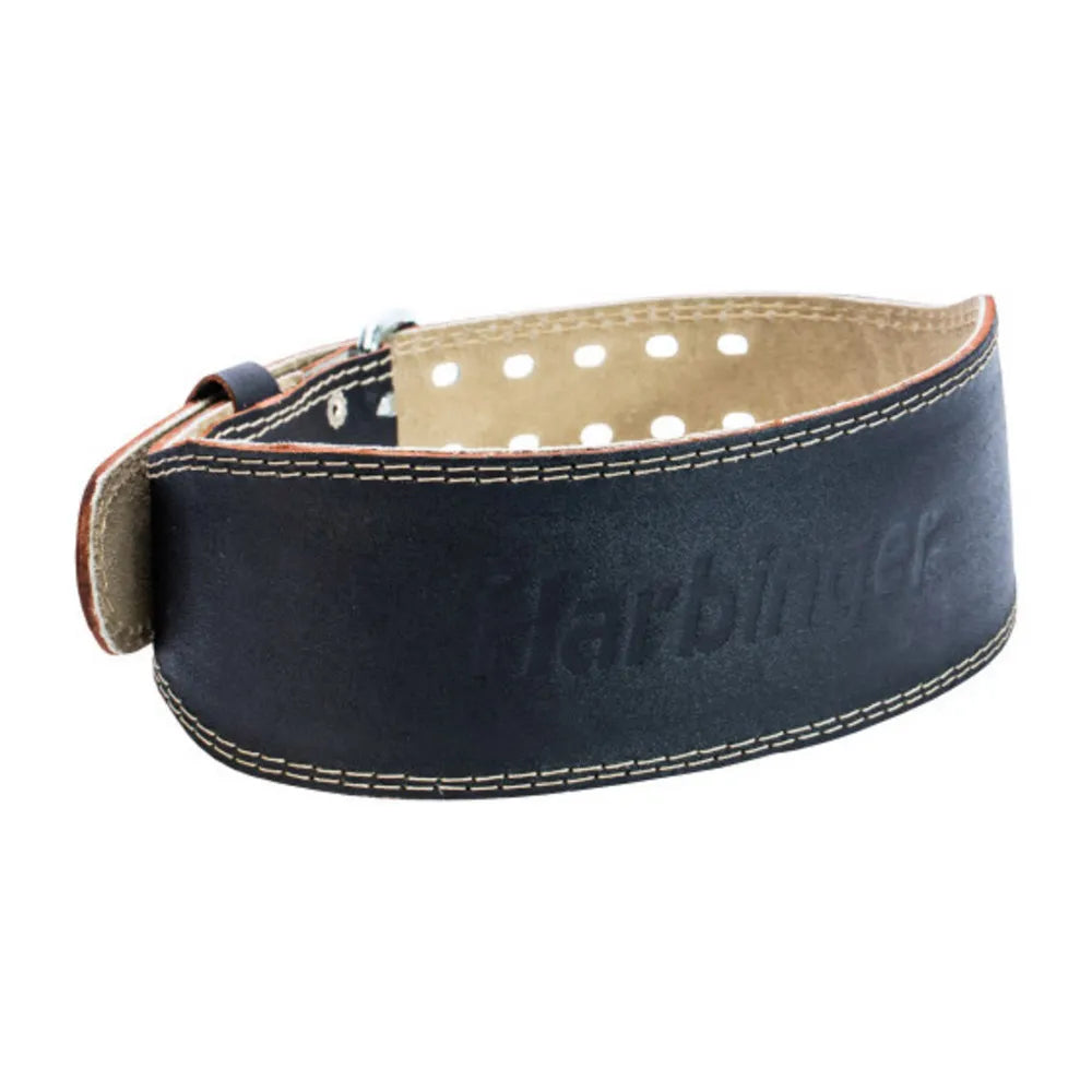 Harbinger 4" Padded Leather Lifting Belt Black
