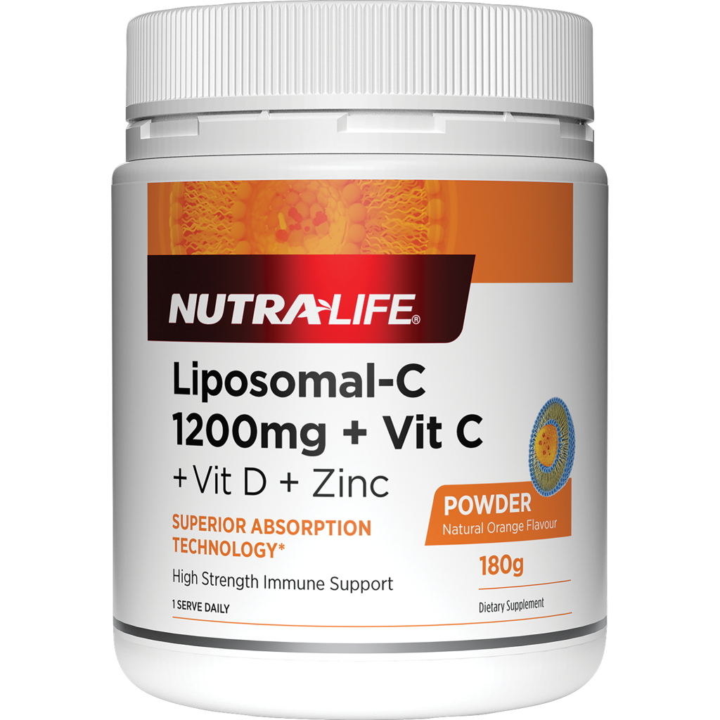 Nutra-Life Liposomal-C 1200mg Vit C + Vit D + Zinc Powder