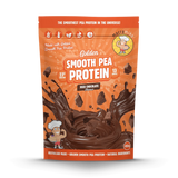 Package of Golden Smooth Pea Protein Rich Chocolate flavor on a white background