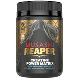 Musashi Reaper creatine power matrix supplement container on a white background