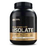 Optimum Nutrition Gold Standard 100% Isolate protein powder container on a white background