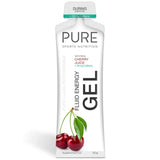 PURE Sports Nutrition fluid energy gel package with cherries on a white background