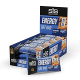 Display of SIS Energy Oat Bar packaging on a clear background