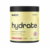 Container of Switch Nutrition hydrate powder on a white background