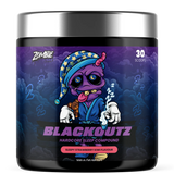 Blackoutz hardcore sleep compound container with colorful label on a white background