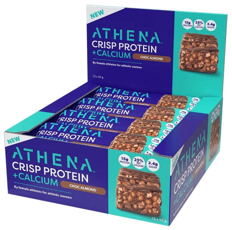 Athena Crisp Protein + Calcium Bars Box of 12 / Choc Almond