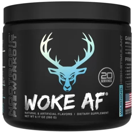 Bucked Up Woke AF High Stimulant Pre-Workout Blue Razz Lemonade