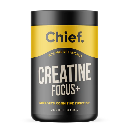 Chief Creatine Focus+ supplement container on a white background