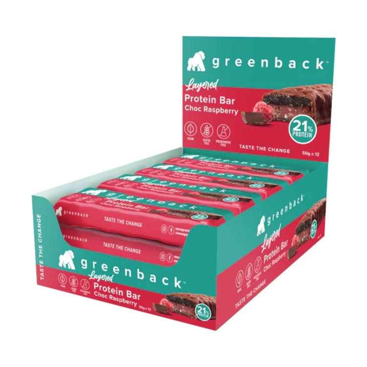 Greenback Layered Protein Bar Choc Raspberry / 12 Pack