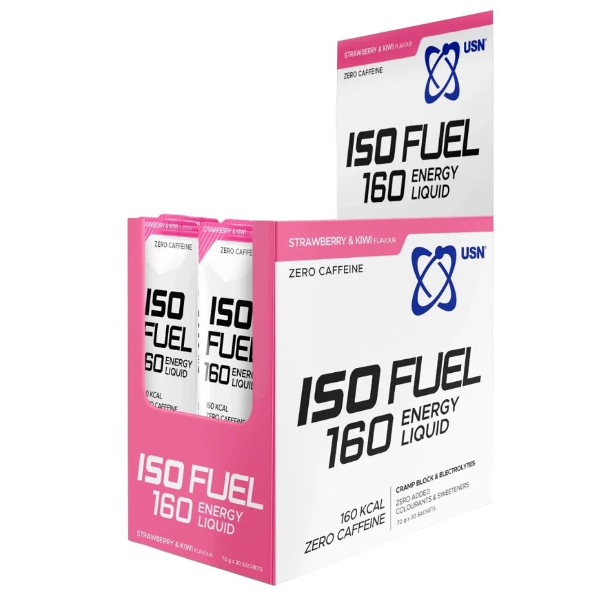 USN ISO Fuel 160 Energy Liquid packaging on a white background