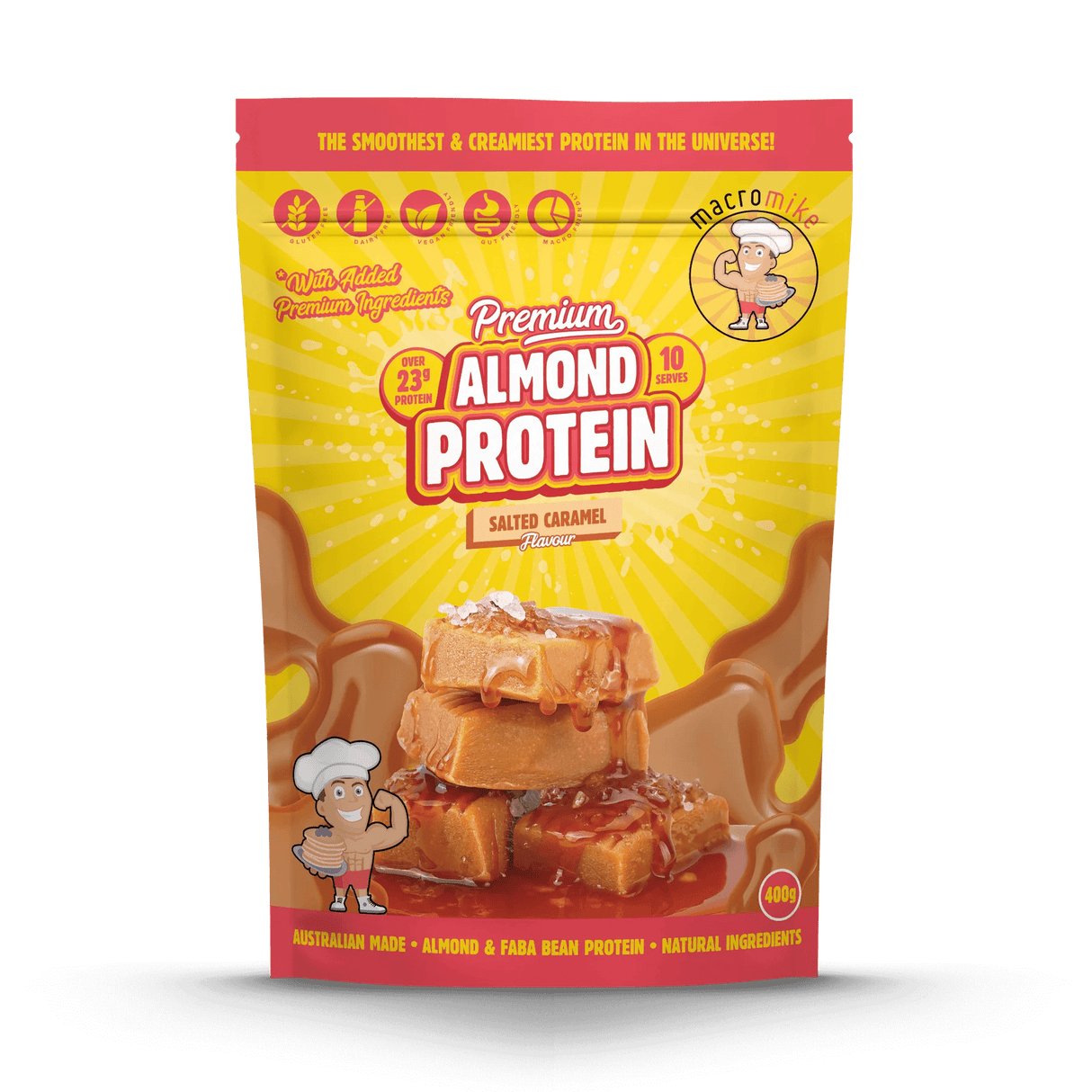 Macro Mike Premium Almond Plant Protein Salted Caramel / 400g