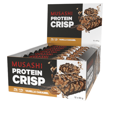 Musashi Protein Crisp Bars Vanilla Caramel / 12 Box