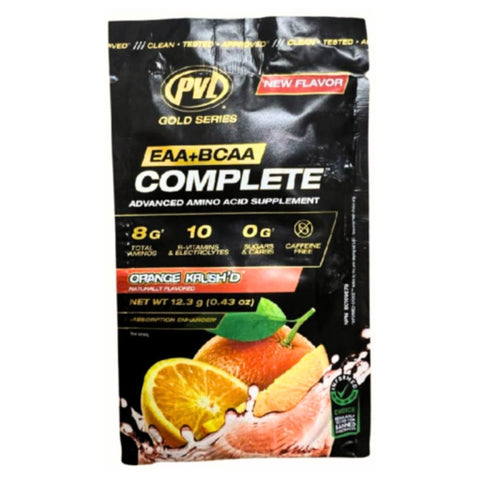 PVL Gold Series EAA + BCAA Single Serve Sample Sachet Orange Krushd