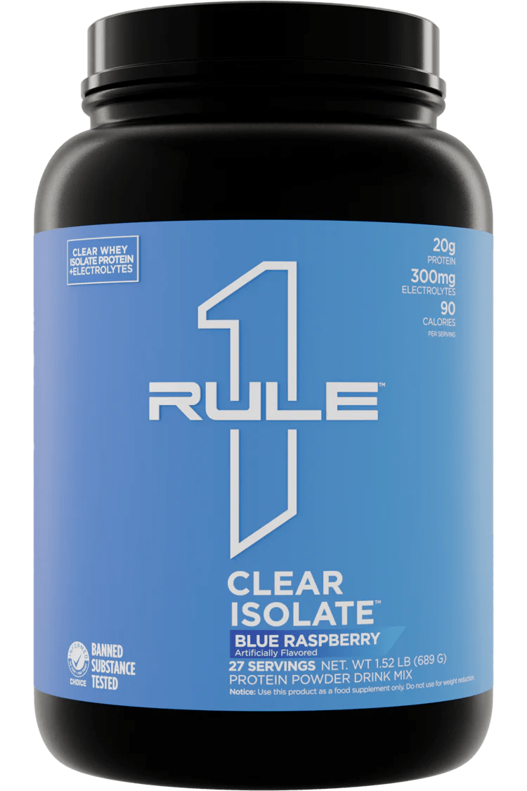 Rule 1 Clear Isolate Protein Water Blue Razz / 27 Serves
