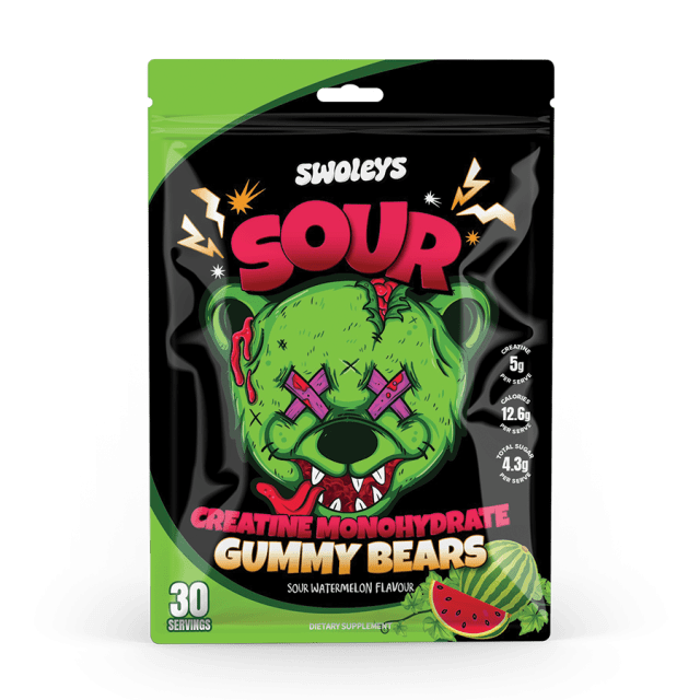 Swoleys Creatine Monohydrate Sour Gummy Bears 30 Serve / Sour Watermelon