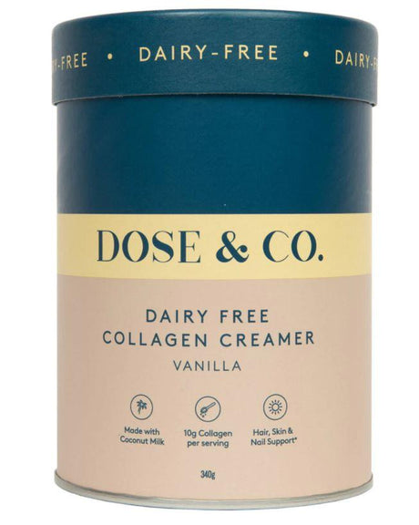 Dose & Co Dairy Free Collagen Creamer 340g Vanilla