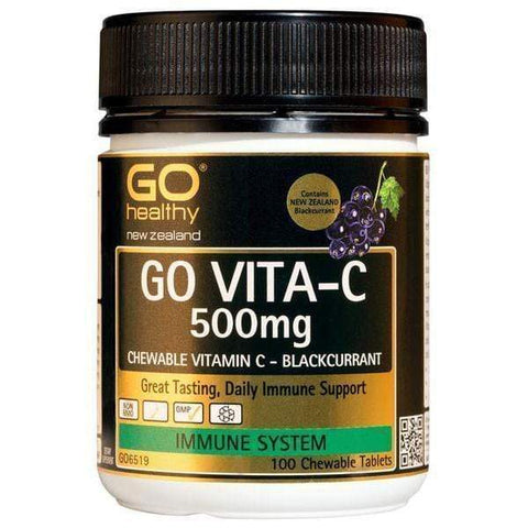 Go Vita-C 500mg Blackcurrant 100 Chewables