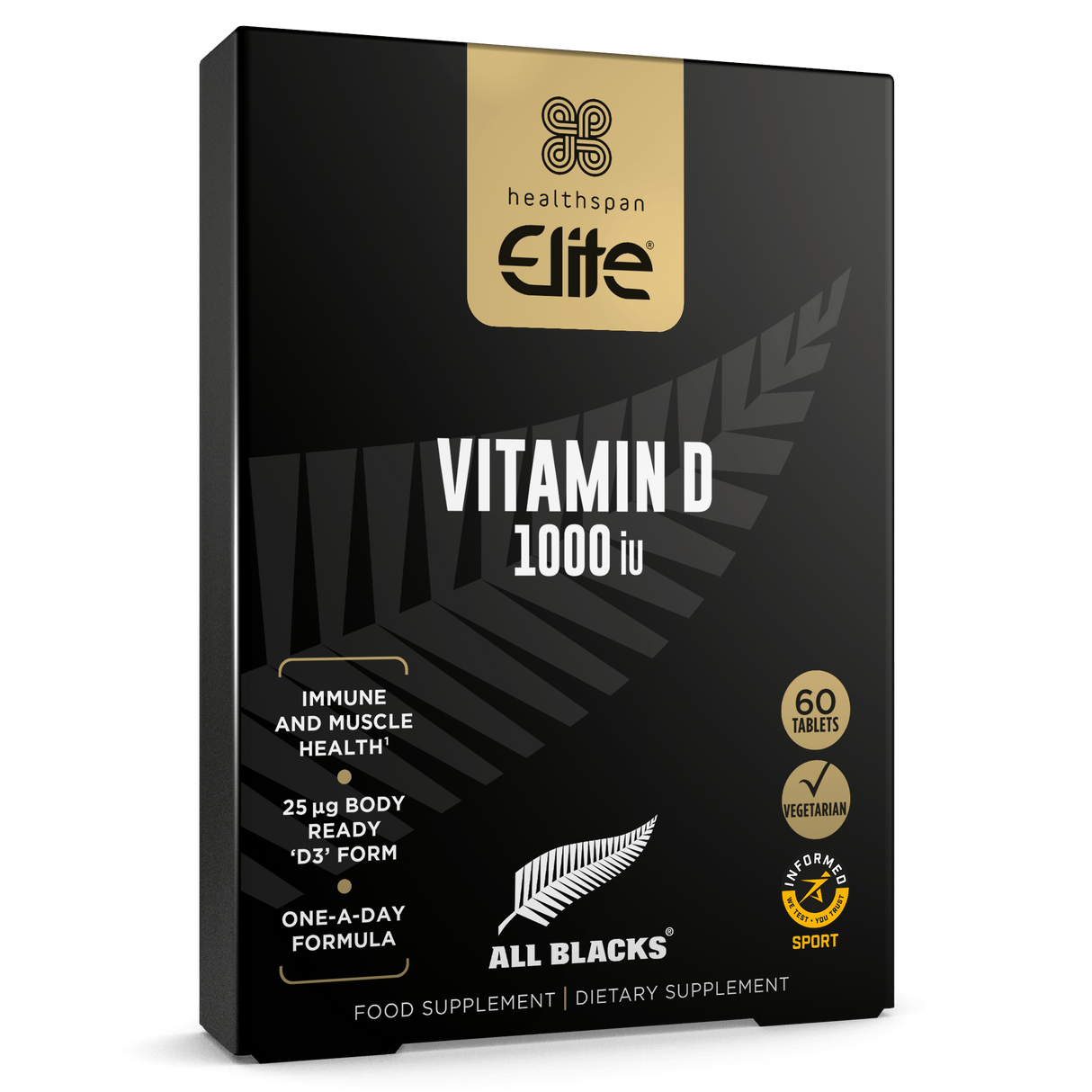 Healthspan Elite All Blacks Vitamin D3 1,000iu
