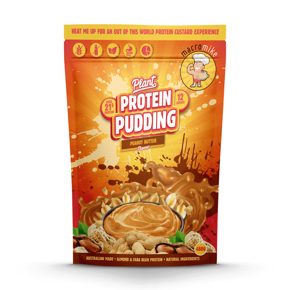 Macro Mike Plant Protein Pudding 480g Peanut Butter