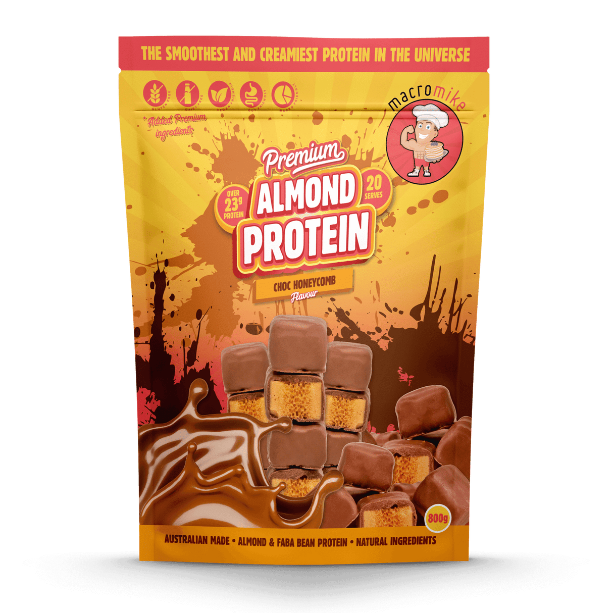 Macro Mike Premium Plant Protein Choc Honeycomb / 800g