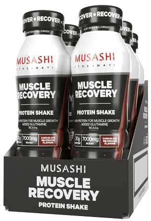 Musashi Muscle Recovery Protein Shake 6x 375ml Chocolate