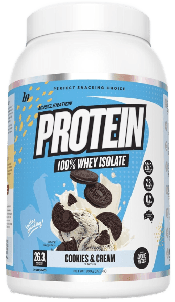 Muscle Nation Protein 100% Whey Isolate Cookies & Cream w/ cookie pieces