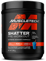 MuscleTech Shatter Pre-Workout Extreme Sensory Formula Blue Raspberry Slushie