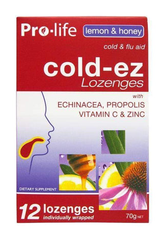 Pro-Life Lemon & Honey Cold-Ez Lozenges 12 Pack