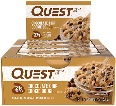 Quest Protein Bars Box of 12 Choc Chip Cookie Dough