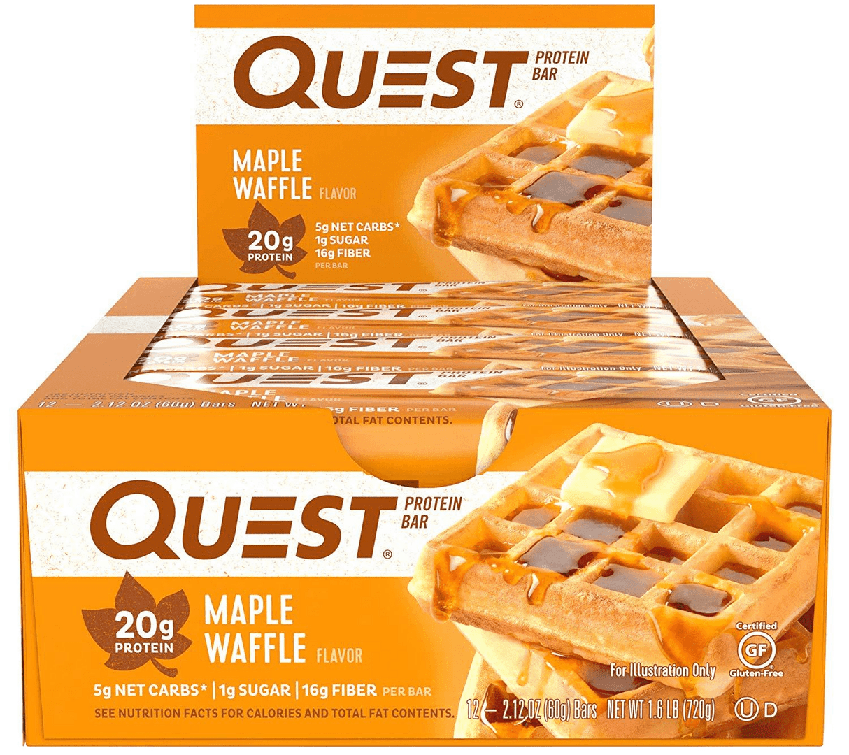 Quest Protein Bars Box of 12 Maple Waffle