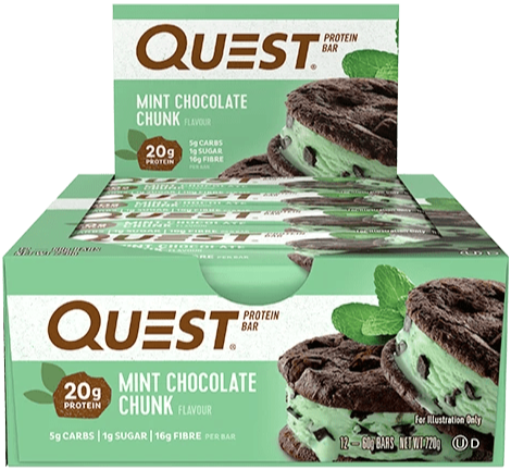 Quest Protein Bars Box of 12 Mint Choc Chunk
